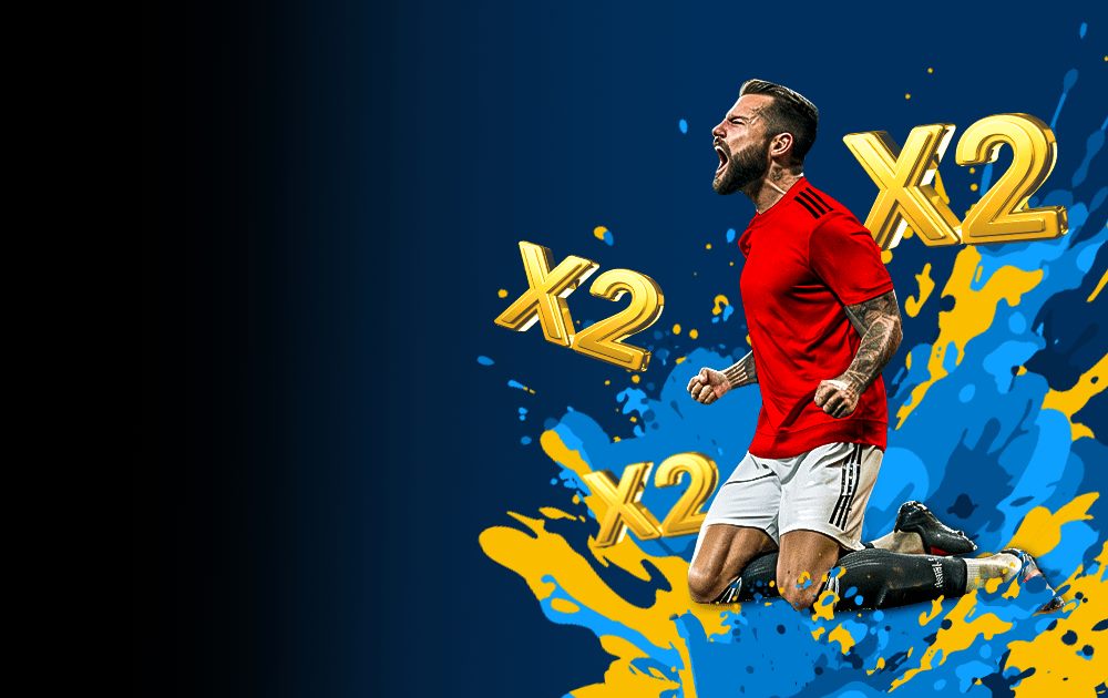 Football player celebrating an x2 boosted odds promotion, representing effective bonus use